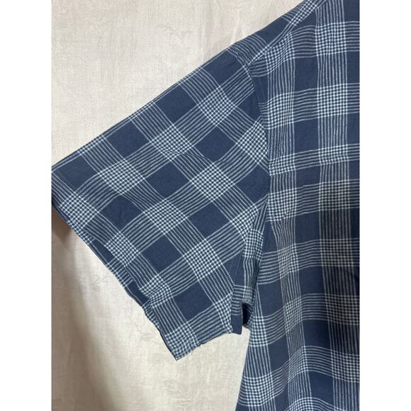 Duluth Button Up 3X Blue Plaid NEW Relaxed Untucked Hemp Organic Cotton Vented - Picture 3 of 15